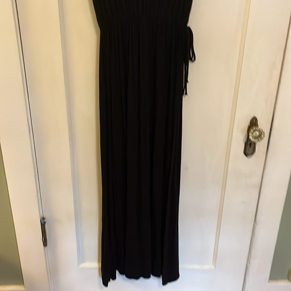 Black Cynthia Rowley Maxi Dress with Tie at Waist (Women’s Small) - Picture 4 of 7